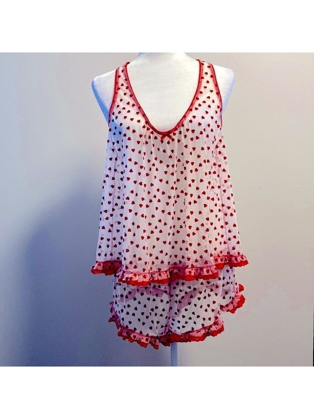 Vintage Victoria’s Secret hearts mesh pj set